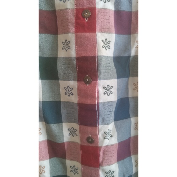 VTG Alfred Dunner Top Womens 16W Folksy Plaid Embroidered Western Button Up - Picture 3 of 4